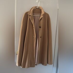 Vintage medium camel hair fleece cape jacket